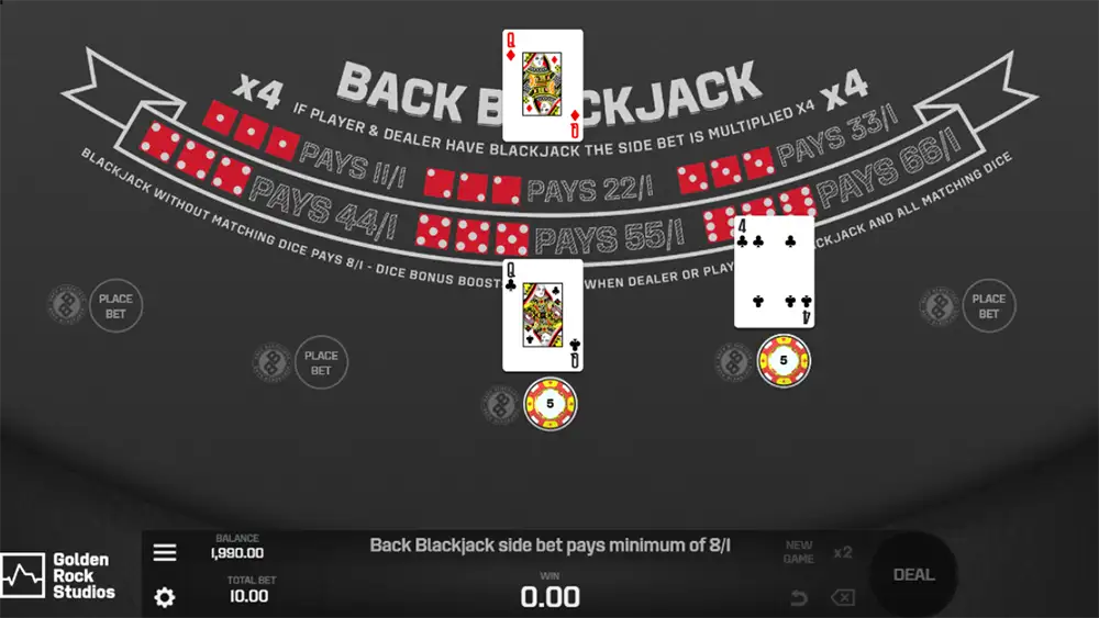 Back Blackjack demo play