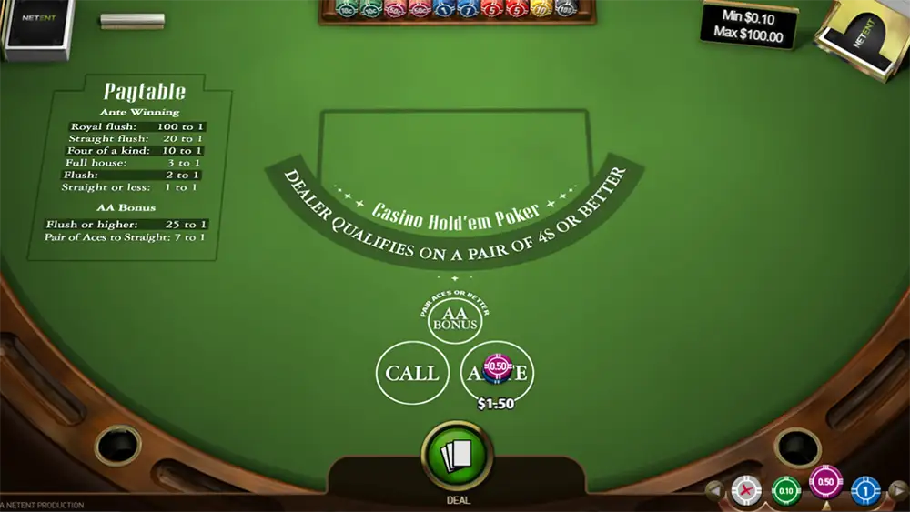 Casino Hold’em demo play