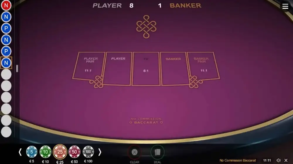 No Commission Baccarat demo play