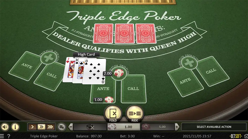 Triple Edge Poker demo play