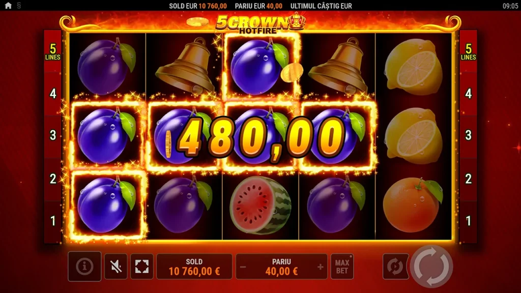 5 Crown Hotfire Câștigă 5 Crown Hotfire Câștigă