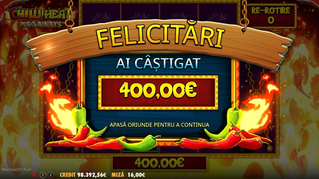 Chilli Heat Megaways Câștigă
