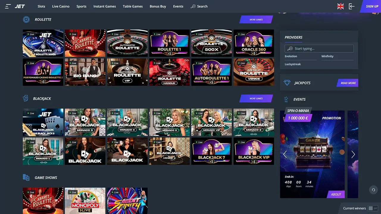 Jet Casino Dealer live