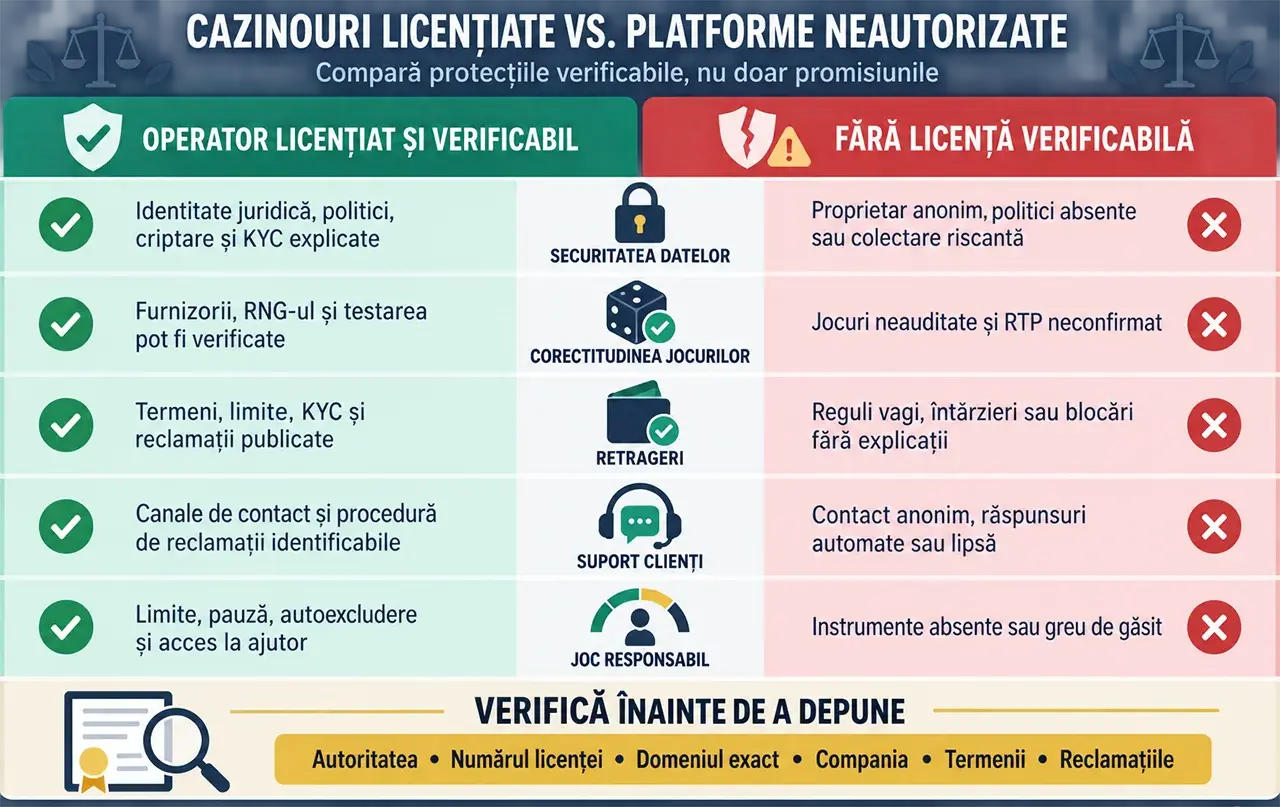 Cazinouri licențiate vs. alternative Cazinouri licențiate vs. alternative