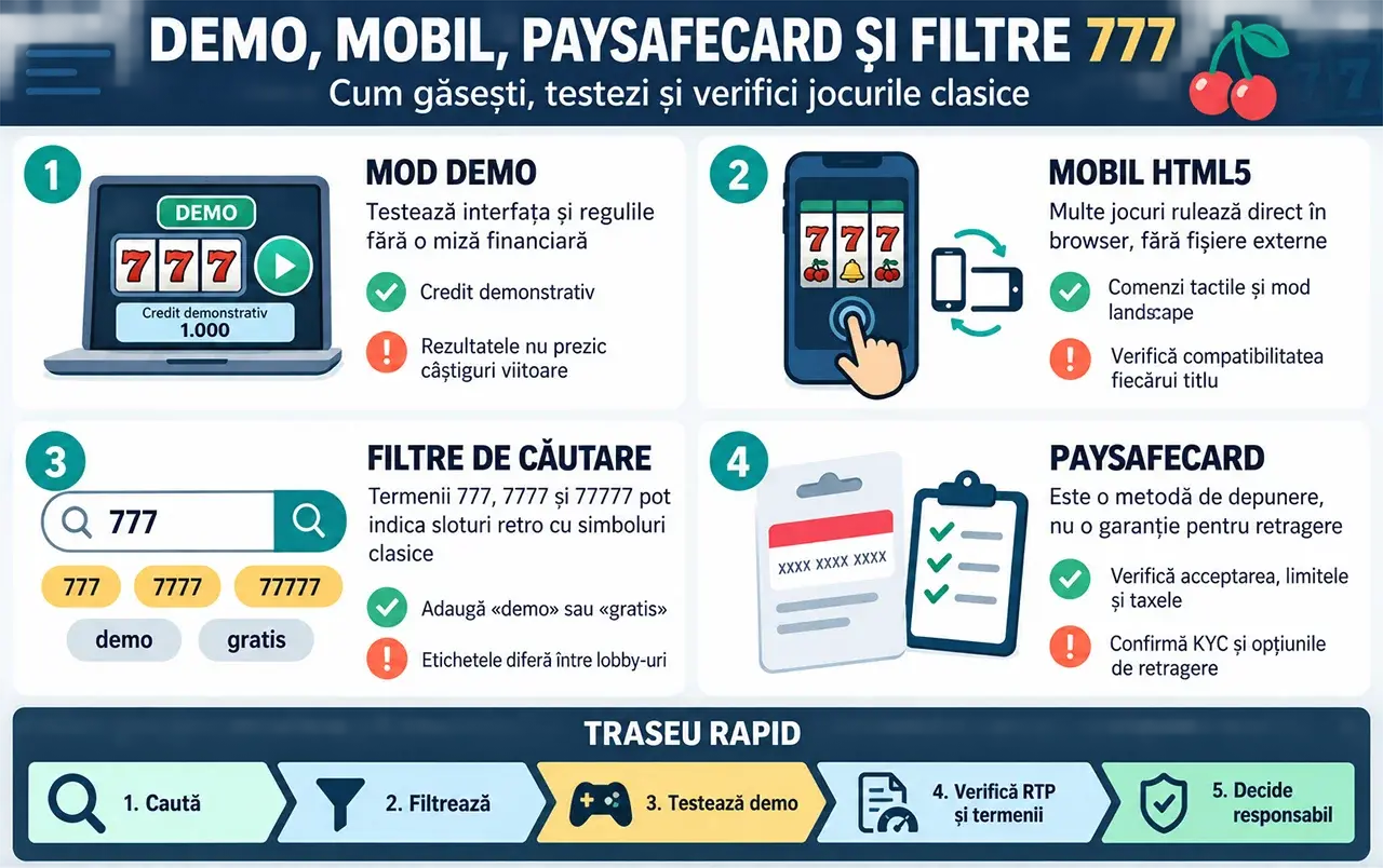 Demo, mobil, Paysafecard și filtrele de căutare Demo, mobil, Paysafecard și filtrele de căutare