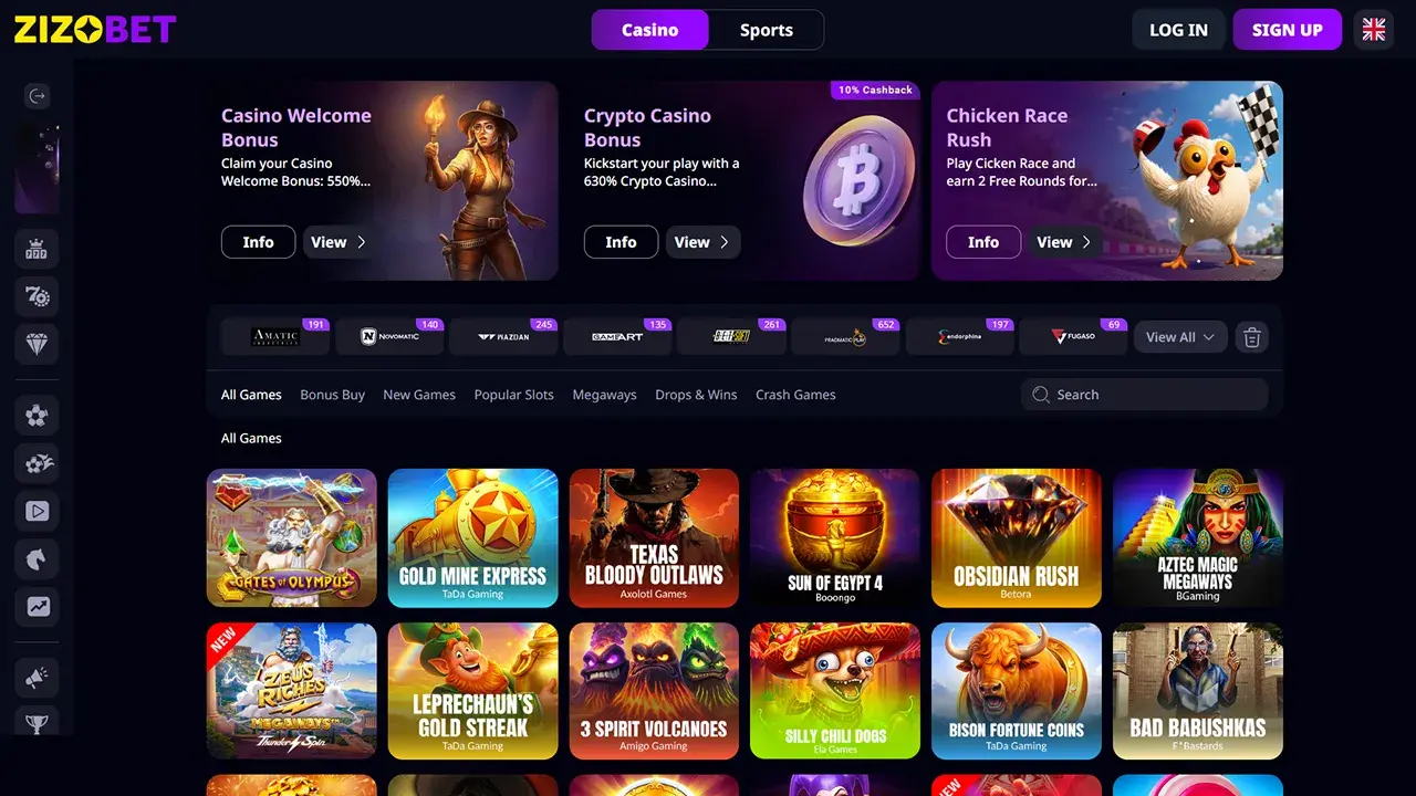 Zizobet Casino Sloturi